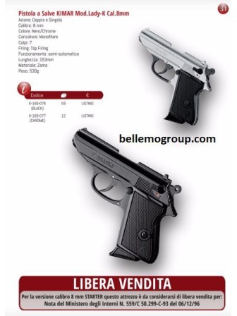 Pistola a salve -LADY 8 mm -chrome 430.003