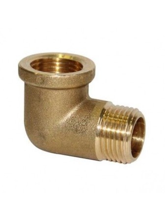 RACCORDO GOMITO A 90° M/F OTTONE GIALLO 1/2''