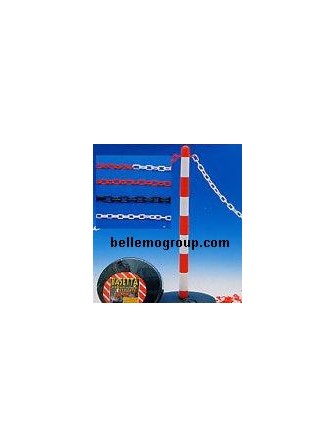 PALETTO COLONNA 90cm PL BIANCO/ROSSO C/BASE CEMENTO