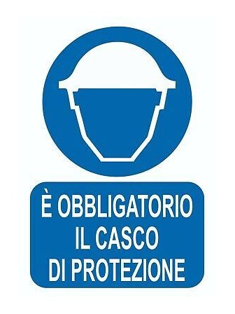 CARTELLO ALLUMINIO 250X310 OBBLIGO USO DEL CASCO