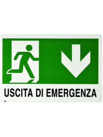 CARTELLO PVC 300X200mm USCITA EMERGENZA