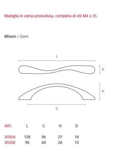 MANIGLIA MITAL CROMATA "3035A"