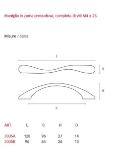 MANIGLIA MITAL CROMATA "3035B"