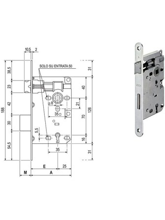 SERRATURA PATEN 8X30 RIBASSATA AGB bronzata