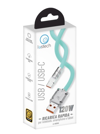 LOSTECH PREMIUM LS-NB19G CAVO USB / LIGHTNING CON SUPPORTO FINO A 120W - RICARIC