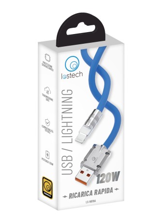 LOSTECH LS-NB19R CAVO RICARICA RAPIDA FINO 120W USB/LIGHTNING PER IPHONE