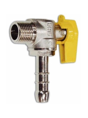 RUBINETTO M 1/2" GAS CURVO C/PORTAGOM