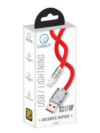 LOSTECH PREMIUM LS-NB19R CAVO USB / LIGHTNING CON SUPPORTO FINO A 120W - RICARIC