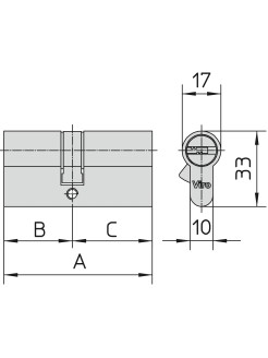 CILINDRO 40x40mm CON CHIAVE...